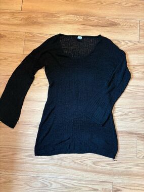 Shade & Shore Black Lightweight Knit Bathing Suit Cover-up